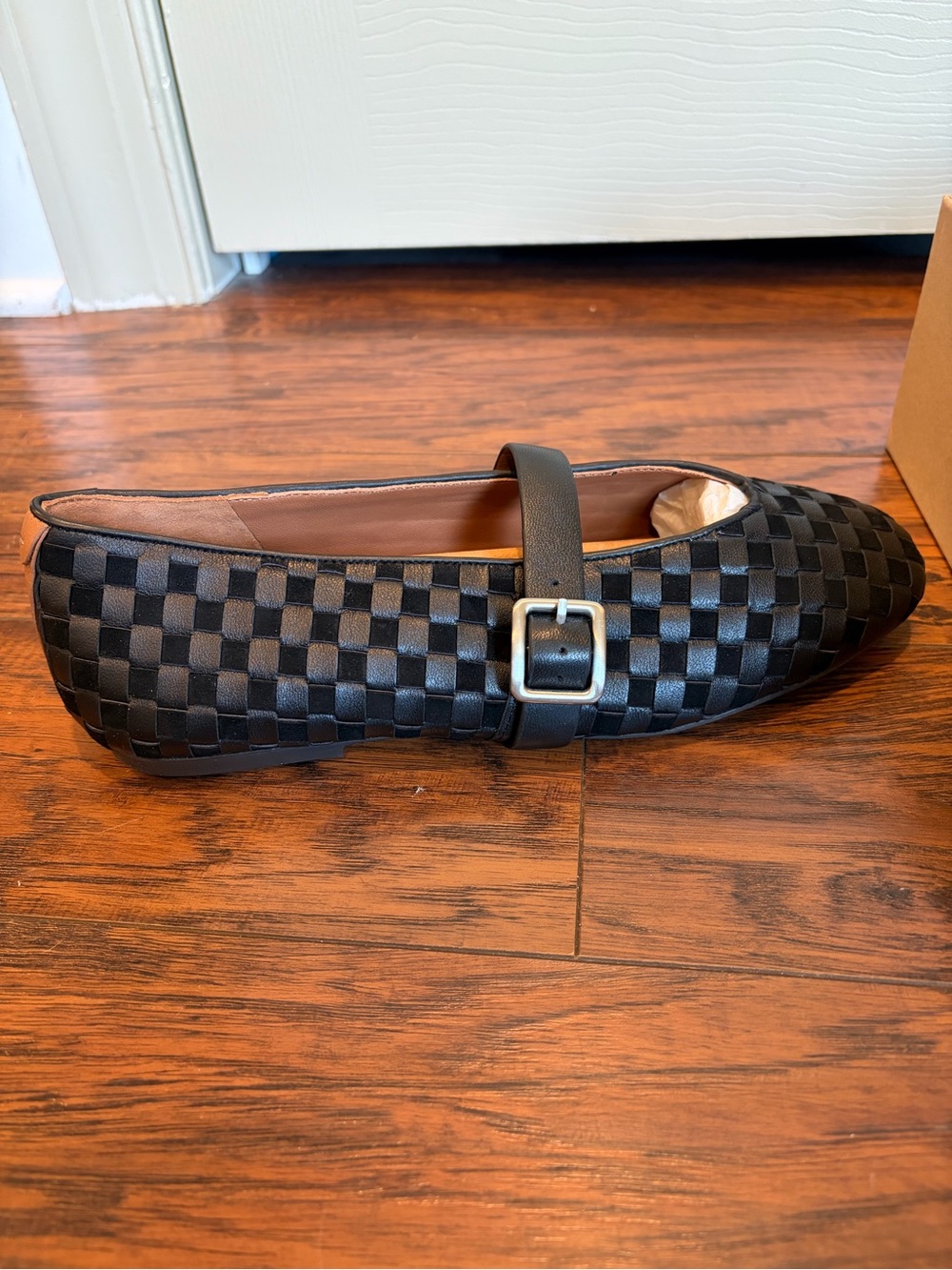 Black Woven Mary Jane Ballet Flats Women’s 9 NIB Preppy Minimalist Office Work